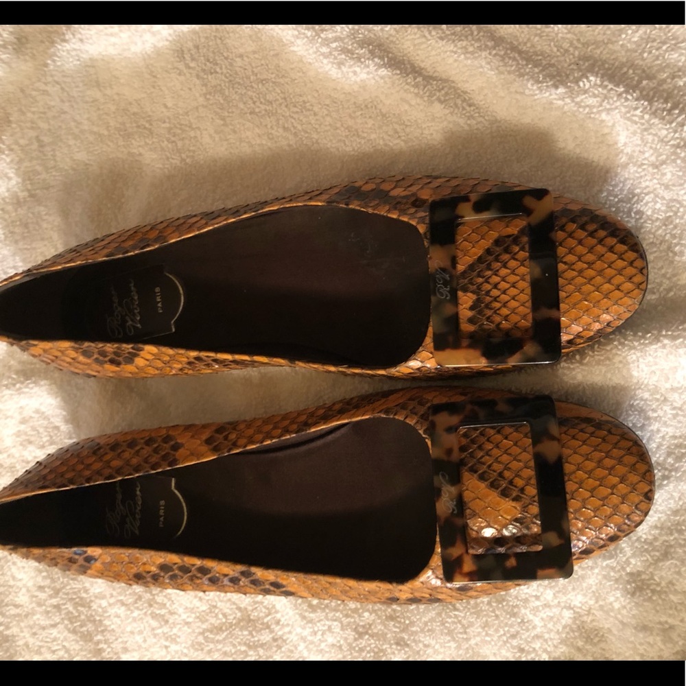ROGER VIVIER python ballet flats Sz 10